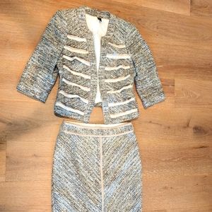 WHBM mettalic tweed suit